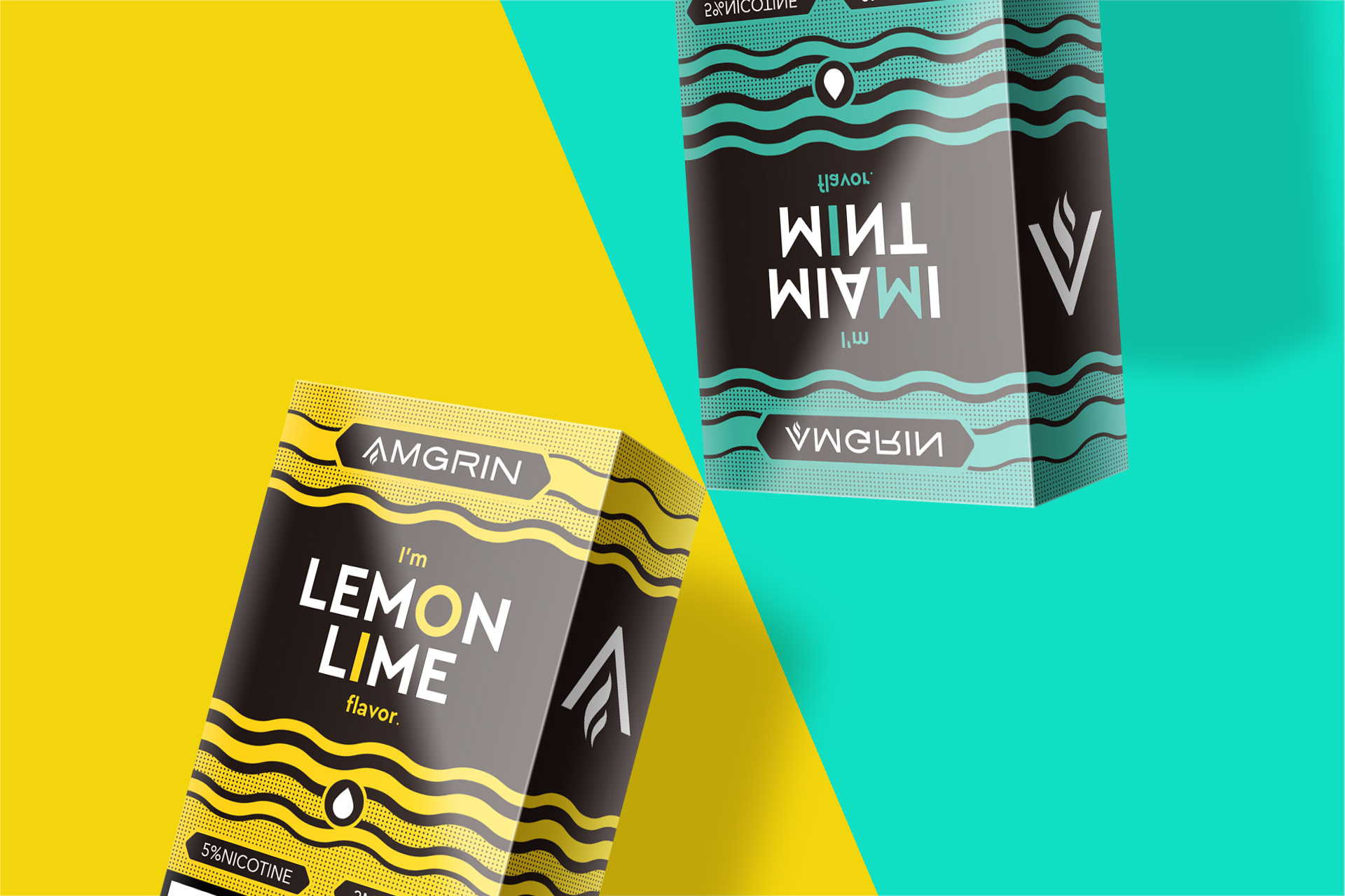 簡約波浪圖案煙油包裝設(shè)計